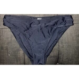 Solid Black Nylon Women's LASCANA Venus‎ Swimsuit Swim Bottom 10